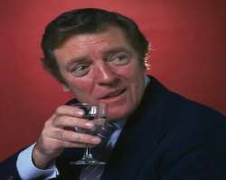 Bill Pertwee consuming alcohol
